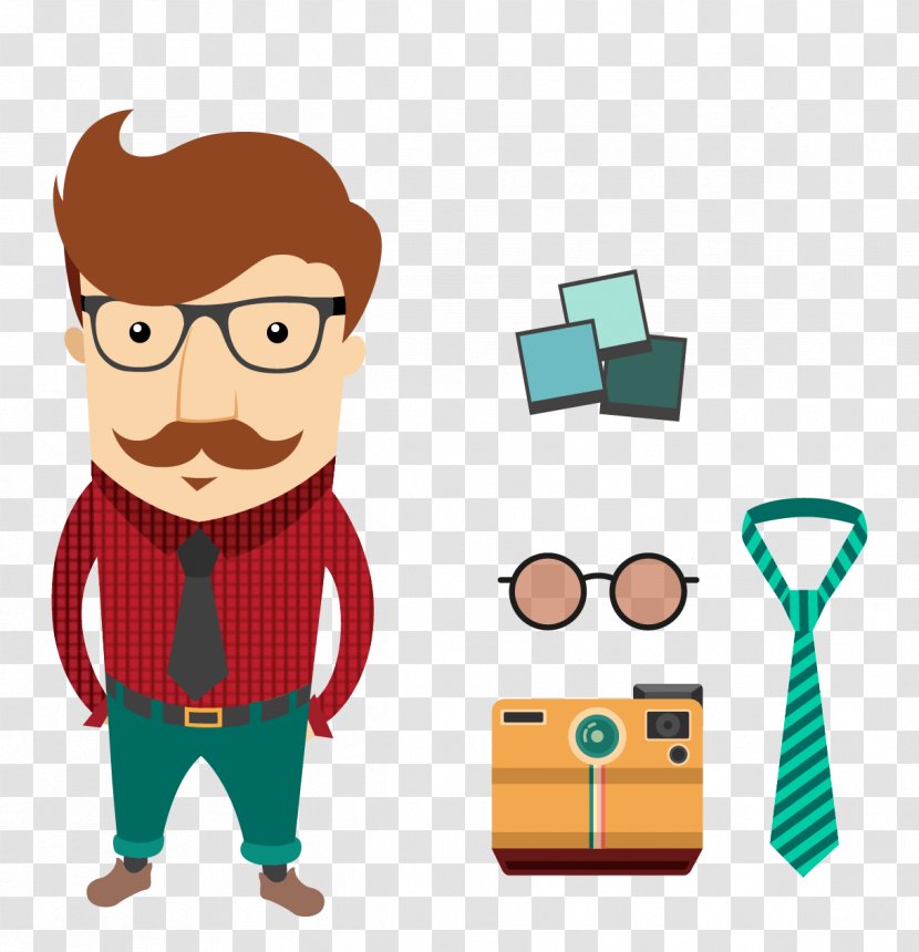 Hipster Fashion Clip Art - Moustache - Vector Character Tie Transparent PNG