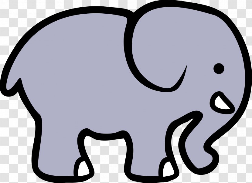 Elephantidae Cartoon Drawing Clip Art - Tusk - Elephant Silhouette Transparent PNG