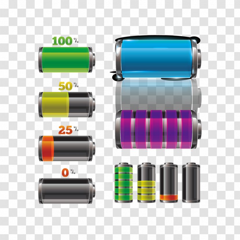 Battery - Cylinder - Vector Energy Saving Transparent PNG