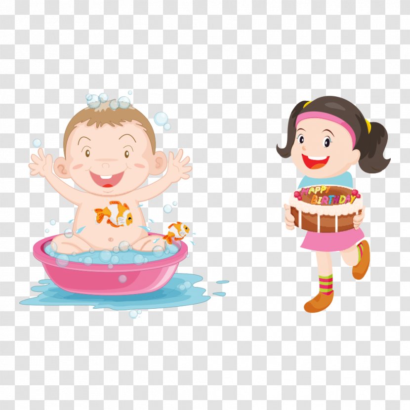 Bathing Stock Photography Boy Illustration - Toddler - Cartoon Characters Transparent PNG