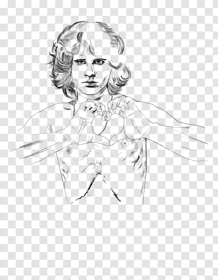 Drawing Line Art Cartoon Sketch - Frame - Jim Morrison Transparent PNG