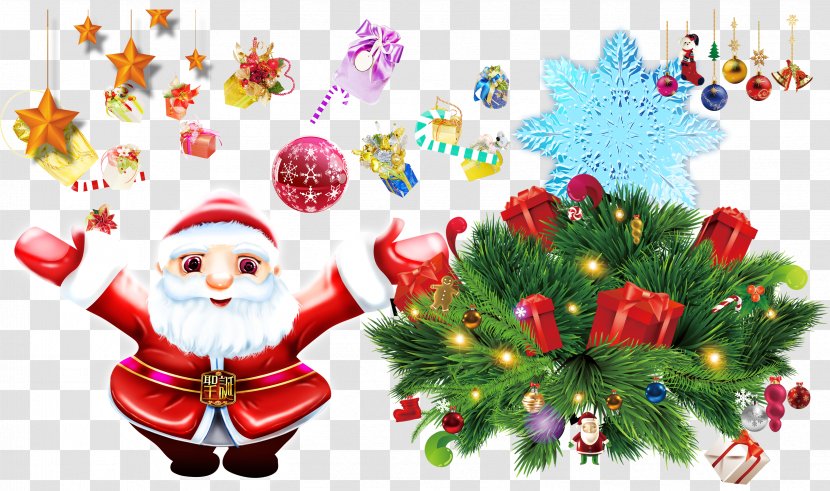 Christmas Tree Santa Claus Ornament - Decoration - Creative Transparent PNG