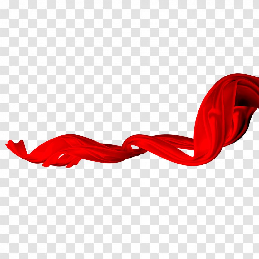Red Silk Ribbon Pongee Transparent PNG