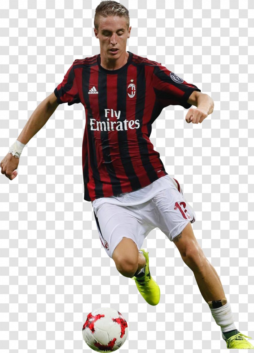 Andrea Conti A.C. Milan Soccer Player Football Jersey - Deviantart Transparent PNG