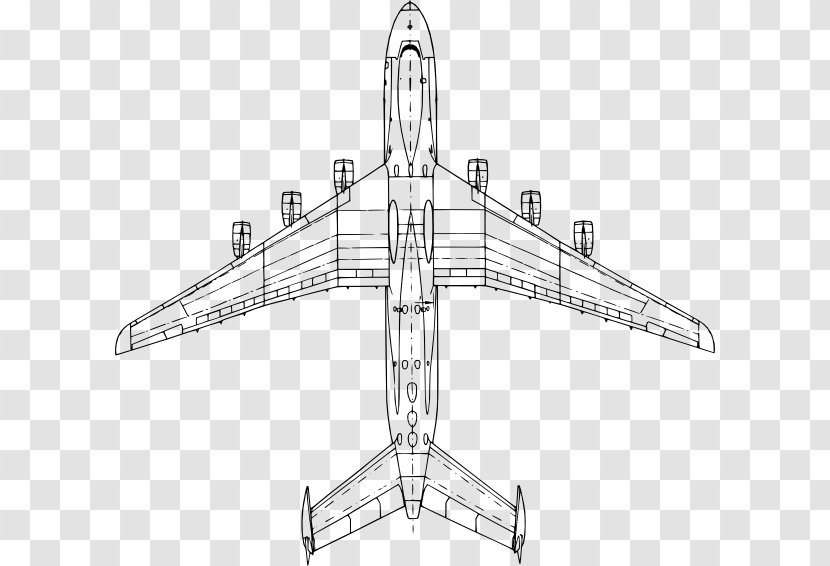 Antonov An-225 Mriya Airplane An-124 Ruslan Cargo Aircraft - An22 - Perspective Vector Transparent PNG