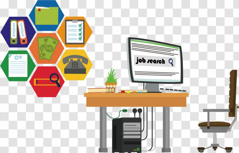 Job Interview Recruitment Cartoon - Media - Vector Computer Desk Transparent PNG
