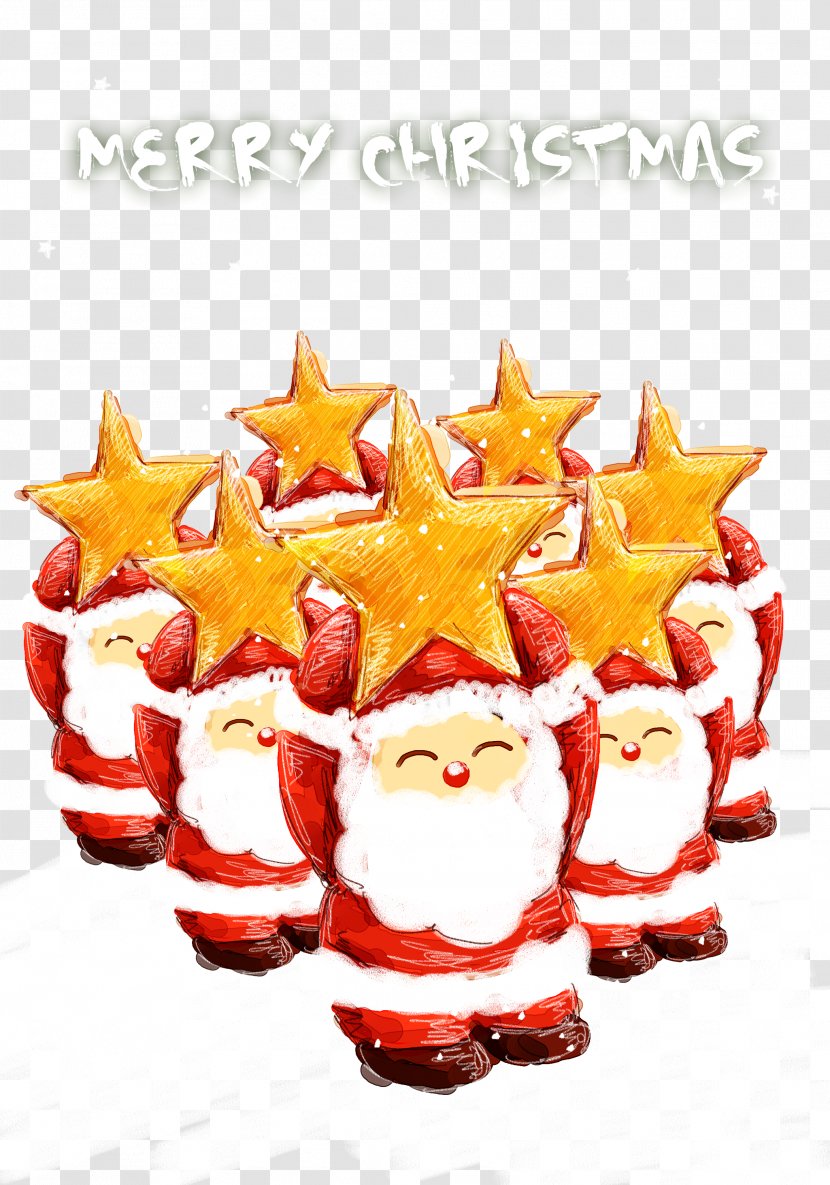 Santa Claus Reindeer Christmas Tree Wallpaper - Clauss - Hand-painted Transparent PNG