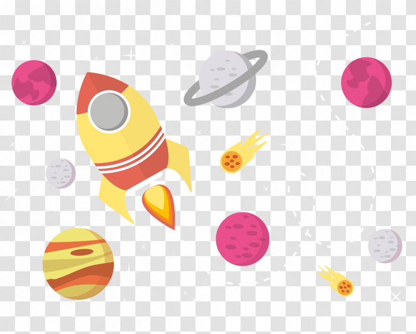 Outer Space Euclidean Vector Universe - Color - Rocket Around The Earth Transparent PNG