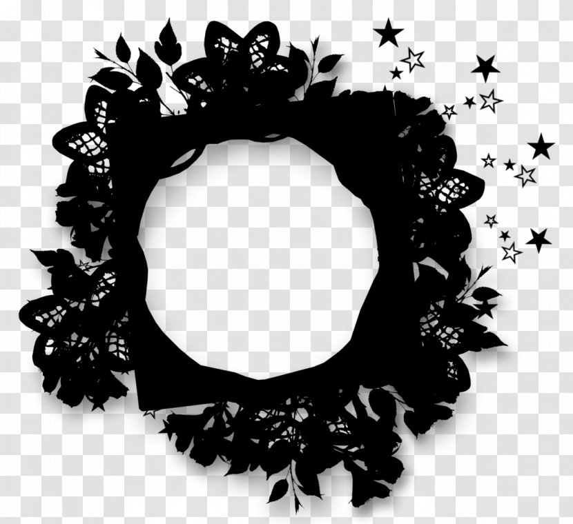 Black & White - Wreath - M Picture Frames Font Image Transparent PNG