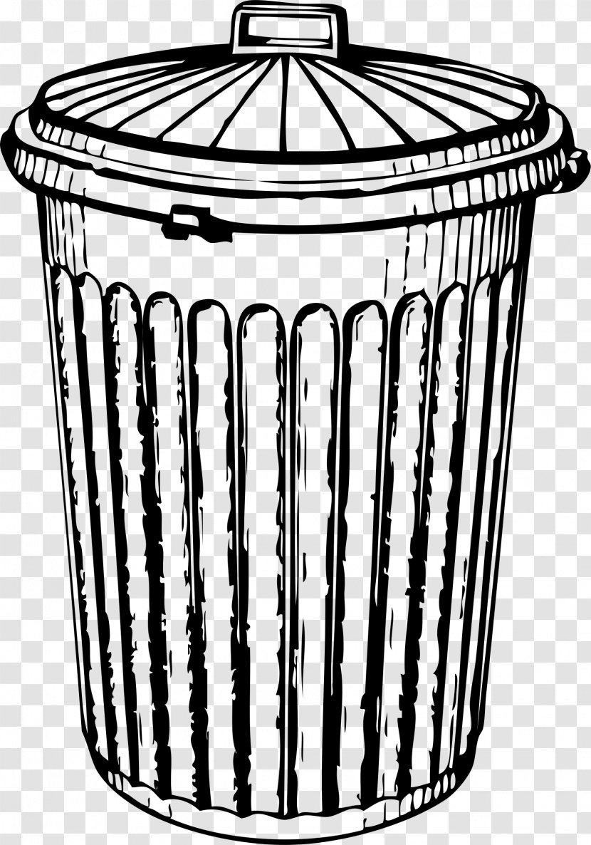 Rubbish Bins & Waste Paper Baskets Tin Can Clip Art - Monochrome Photography - Automatic Container Transparent PNG
