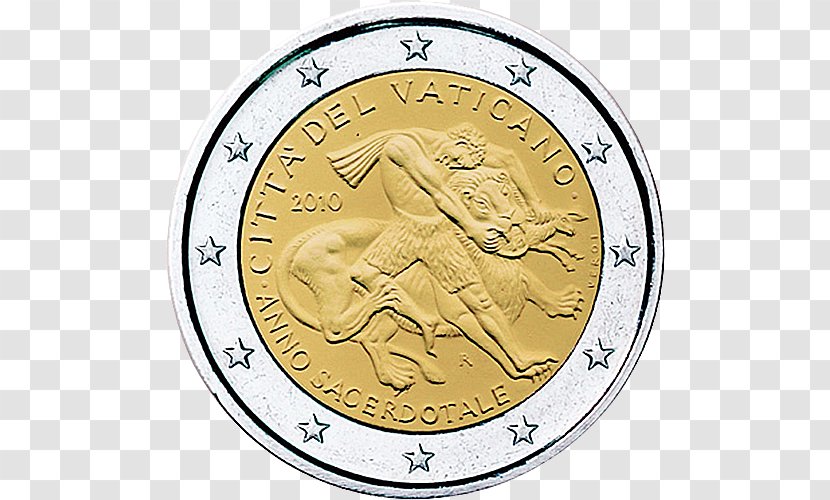 2 Euro Coin Vatican City Commemorative Coins - Eurozone Transparent PNG