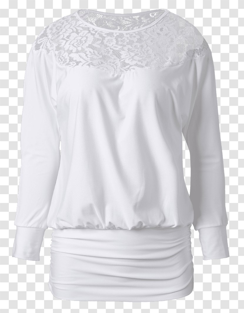 Long-sleeved T-shirt Shoulder Blouse - Longsleeved Tshirt - White Dress Shirt Transparent PNG