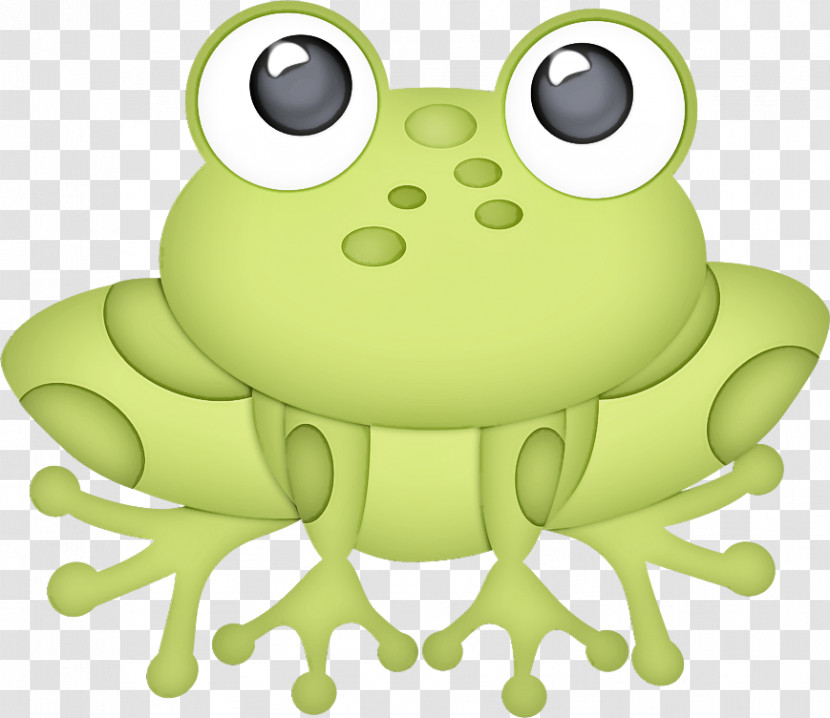 Green Cartoon Frog True Frog Transparent PNG
