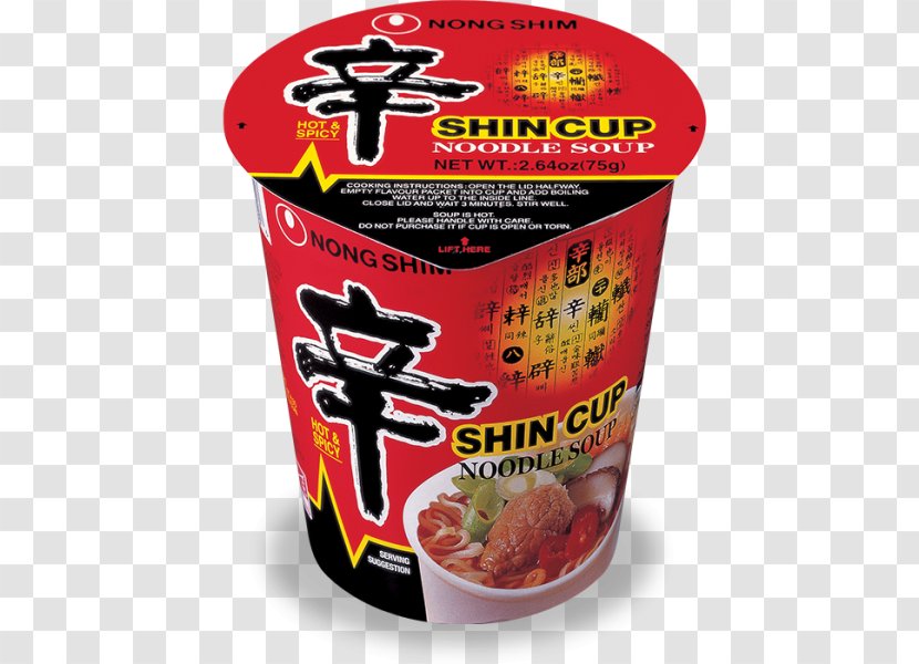 Instant Noodle Ramen Korean Cuisine Shin Ramyun Nongshim - Cup Transparent PNG