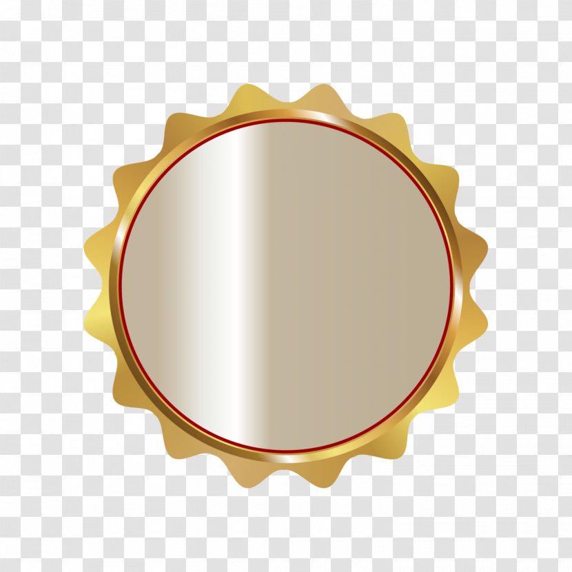 Plane Mirror Circle - Golden Shiny Transparent PNG