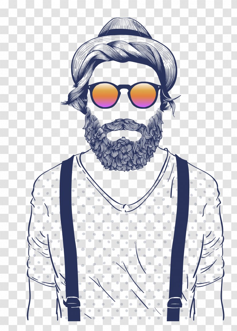 Hipster Stock Photography Royalty-free Illustration - Face - Foreign Uncle Glasses Artwork Transparent PNG