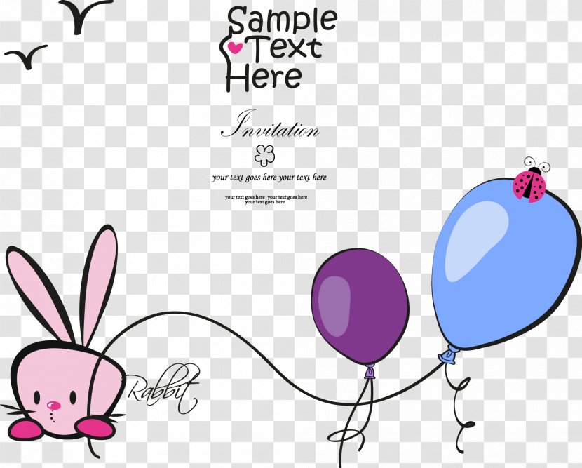 Rabbit Clip Art - Frame - Playing Balloon Transparent PNG