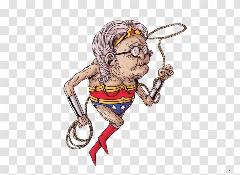 Diana Prince Superman Superhero Cartoon Drawing - Wonder Woman - Aging Transparent PNG