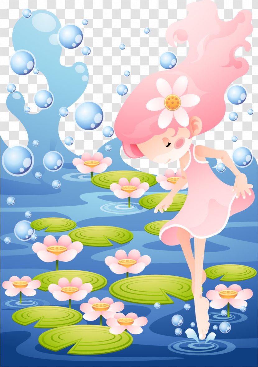 Cartoon Creative Work Illustration - Flora - Vector Hand-painted Fairy Tale Transparent PNG