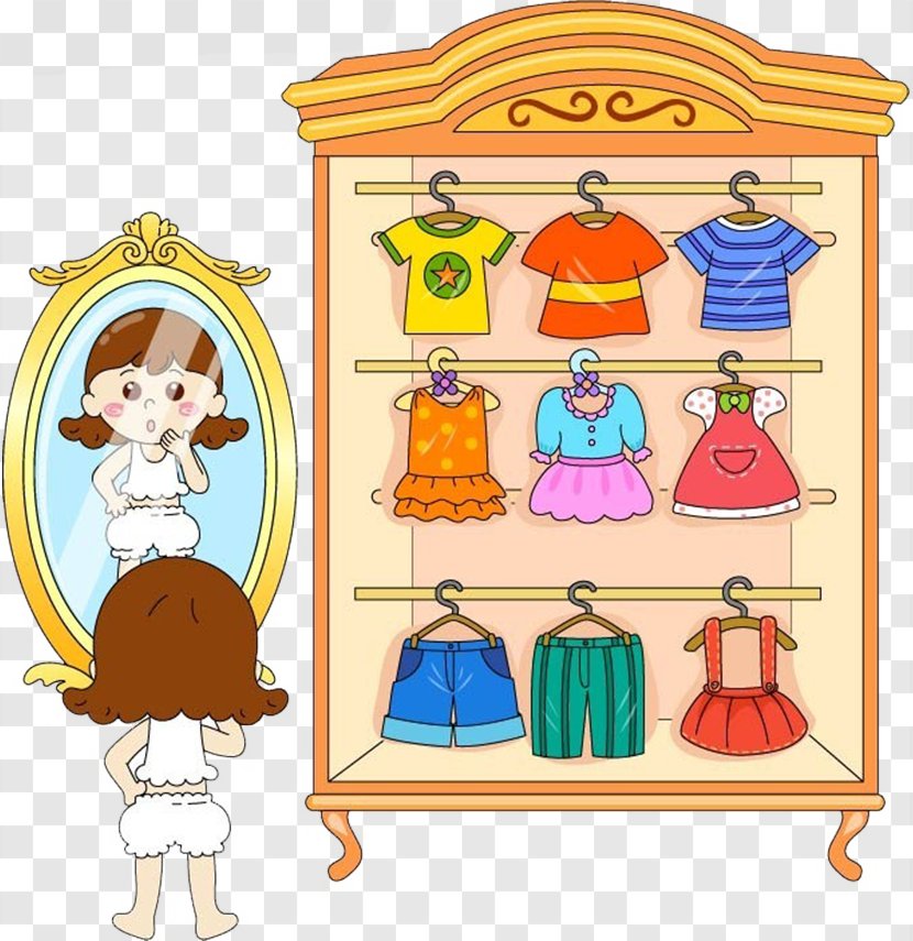 Cartoon Mirror Illustration - Flower - Closet Transparent PNG