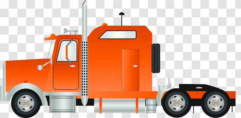 Semi-trailer Truck Tractor Unit - Brand - Cartoon Painted Orange Pull Transparent PNG