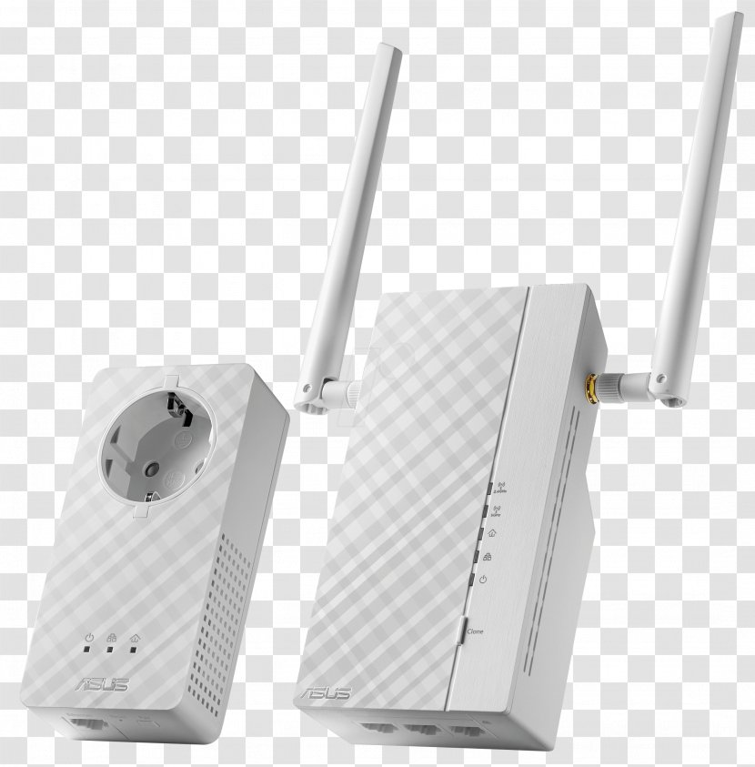Power-line Communication Wireless Repeater Asus PL-AC56 1200Mbps AV2 1200 Wi-Fi Powerline Adapter Kit HomePlug IEEE 802.11ac - Homeplug Transparent PNG