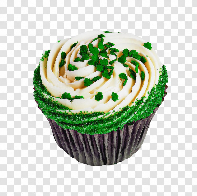 Cupcake Green Buttercream Icing Food - Cream Cake Transparent PNG