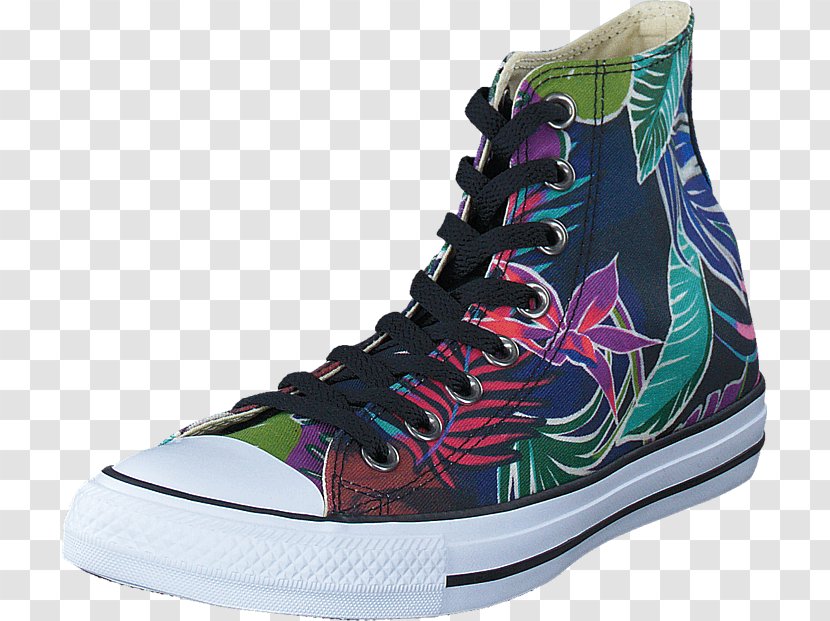 Sneakers Chuck Taylor All-Stars Converse Shoe Fuchsia - Hightop - Tropical Print Transparent PNG