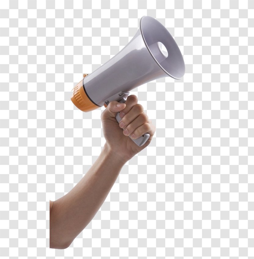 Microphone Horn Loudspeaker - Sound - Hand Holding The Tube Transparent PNG