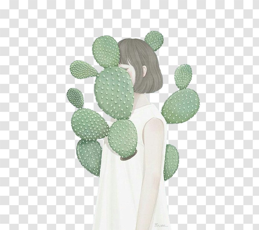 Cactaceae Illustration - Frame - Cactus And Girls Transparent PNG