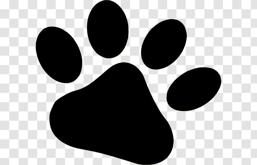 Dog Paw Bear Clip Art - Black And White - Clipart Transparent PNG
