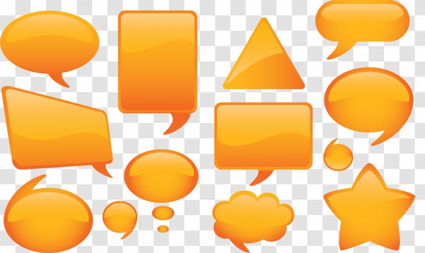 Bubble Speech Balloon - Yellow - Shape Transparent PNG