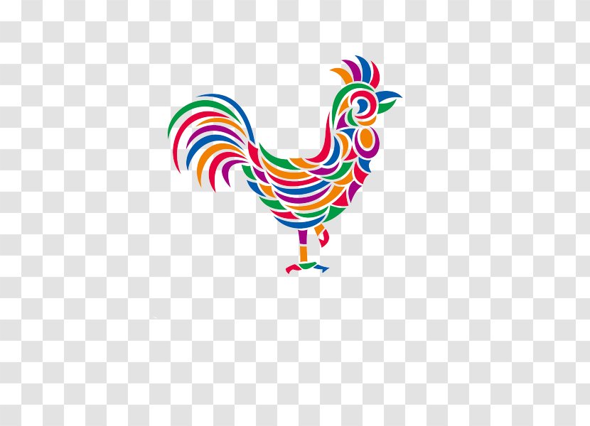 Chicken Chinese Zodiac New Year Rooster - Heart - Rainbow Transparent PNG