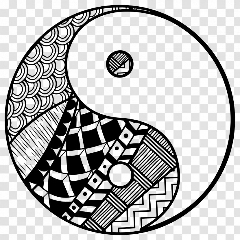 Yin And Yang Black White - Area Transparent PNG