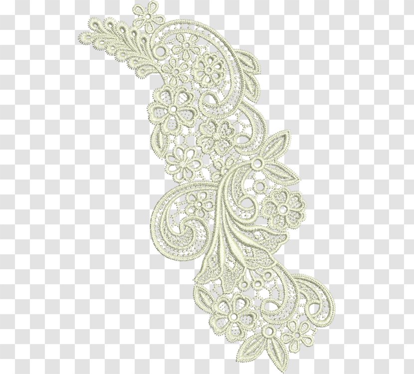 Lace Machine Embroidery Pattern - Paisley Transparent PNG