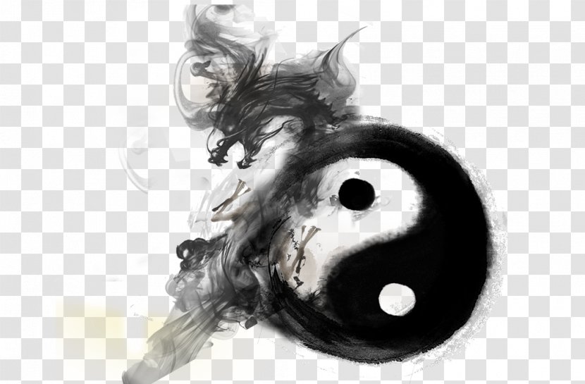 Tai Chi Budaya Tionghoa Taiji Yin And Yang Qi - Kung Fu - Ink Dragon Transparent PNG