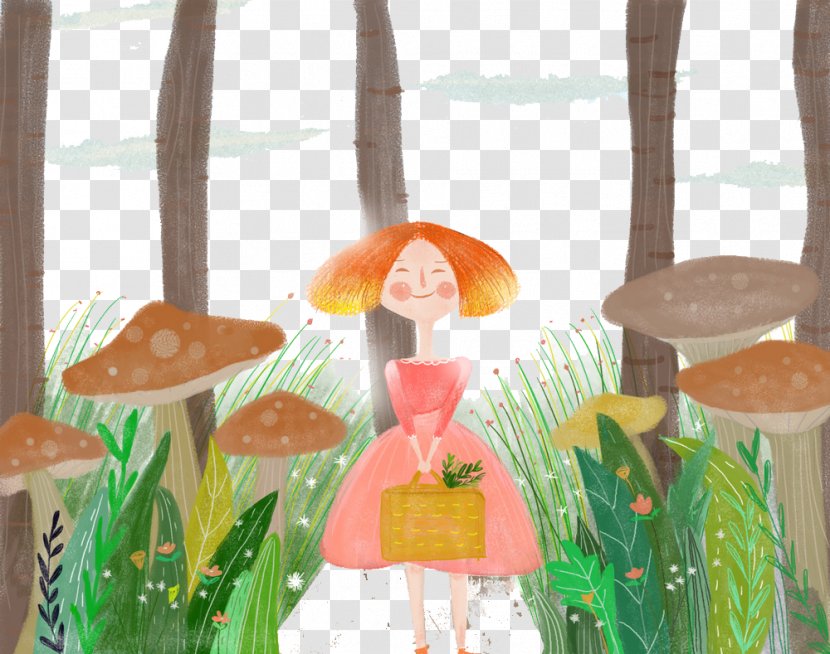 Illustrator Designer Illustration - Mushroom Forest Child Transparent PNG