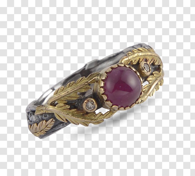 Ruby Ring Birthstone Gemstone Jewellery - Exquisite Carving. Transparent PNG