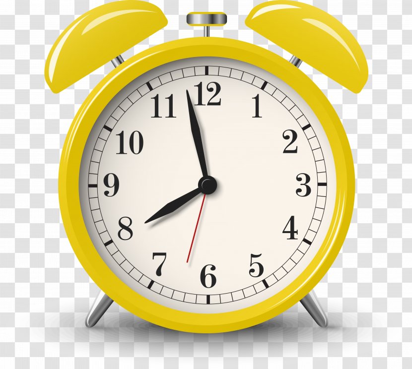 Alarm Clock Yellow Device - Clocks - Watch Design Vector Material Transparent PNG