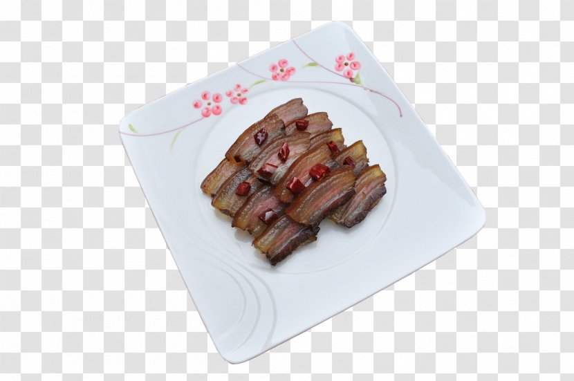Sausage Curing - Food - Transfer To A Plate Of Bacon Vector Transparent PNG