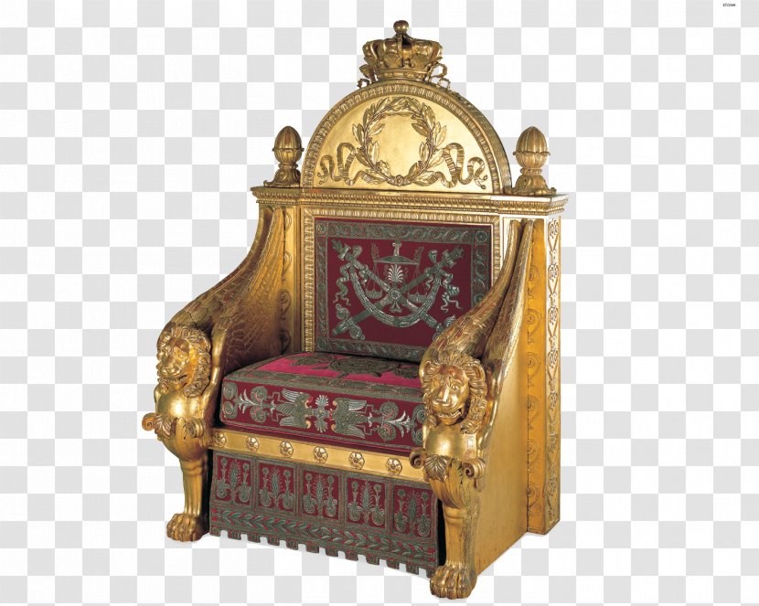 Napoleon I On His Imperial Throne Palace Of Versailles First French Empire Chair - Antique Furniture - Transparent Transparent PNG