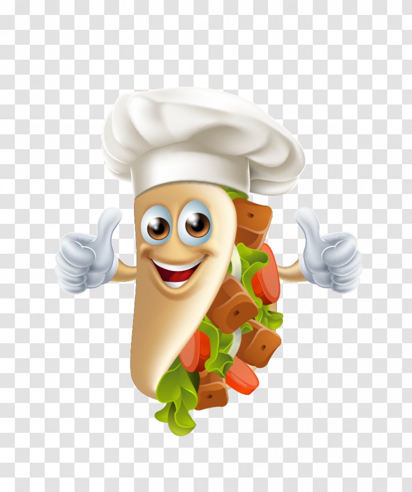 Souvlaki Kebab Pita French Fries Fast Food - Cartoon - Stereo Ham Pie Transparent PNG