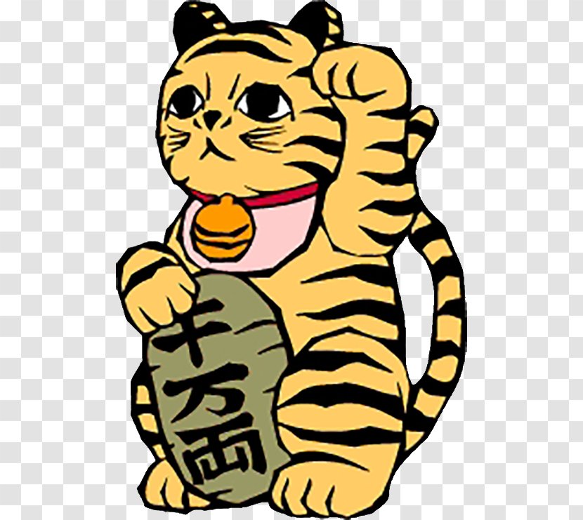 Tiger Cat Maneki-neko Clip Art - Raster Graphics - Lucky Transparent PNG