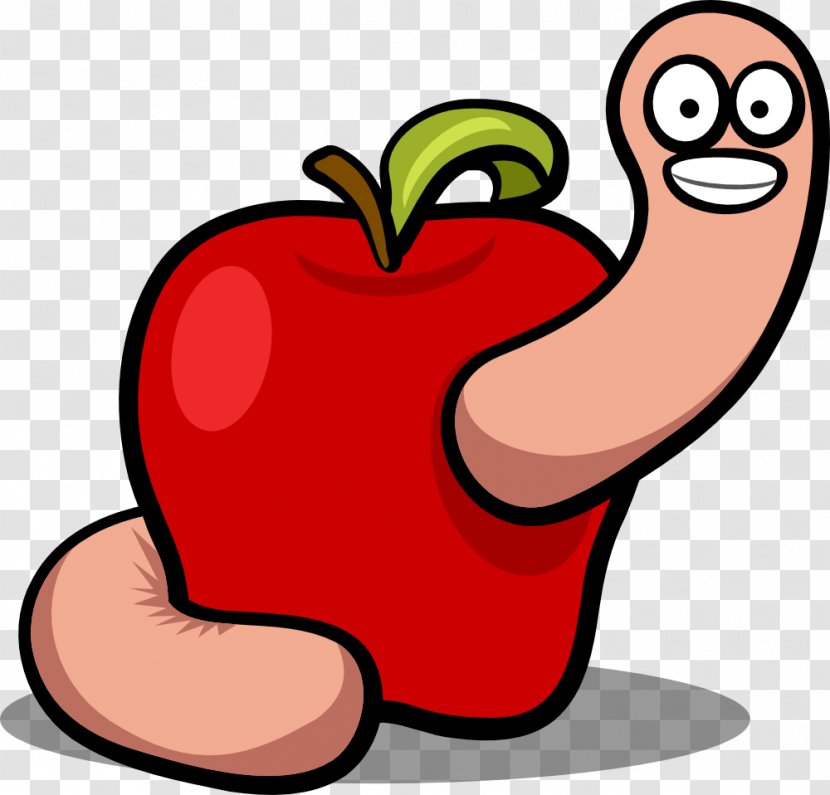 Worm Apple Clip Art - Flower - Book Clipart Transparent PNG