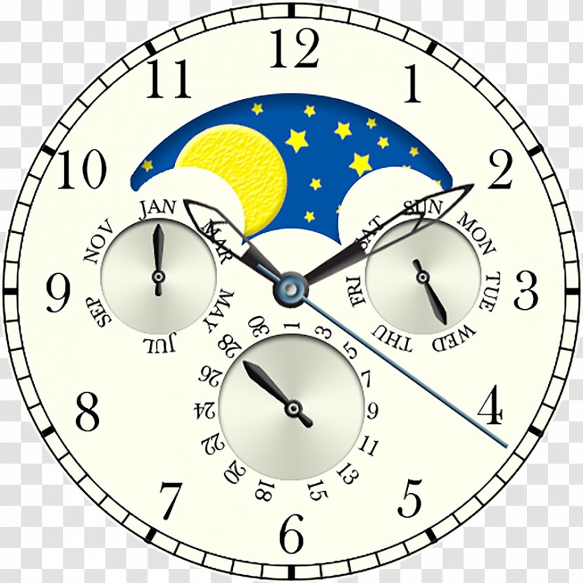 Watch Moto 360 (2nd Generation) Clock Face - Wall - Lunar Cycle Transparent PNG