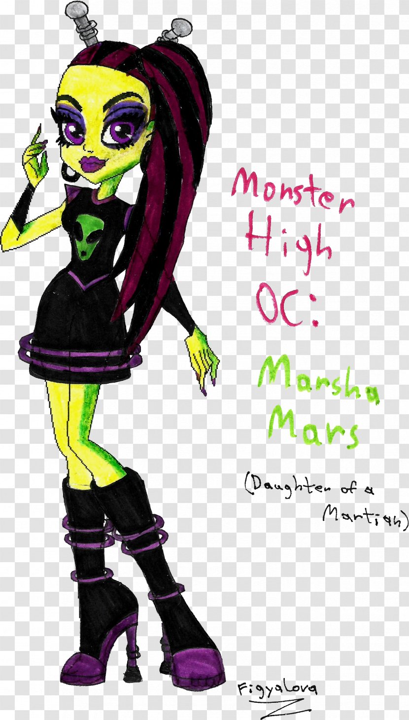 Monster High DeviantArt Art Museum Cartoon - Character - Marsha Transparent PNG