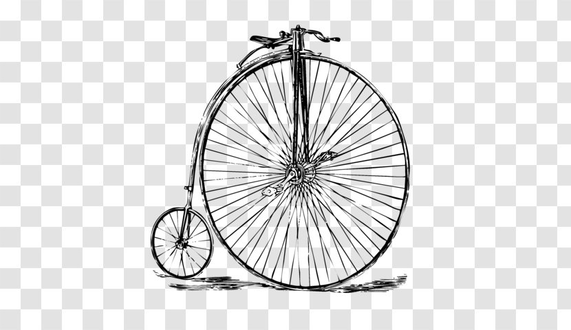 Penny-farthing Bicycle Art Bike - Monochrome - Vintage Transparent PNG