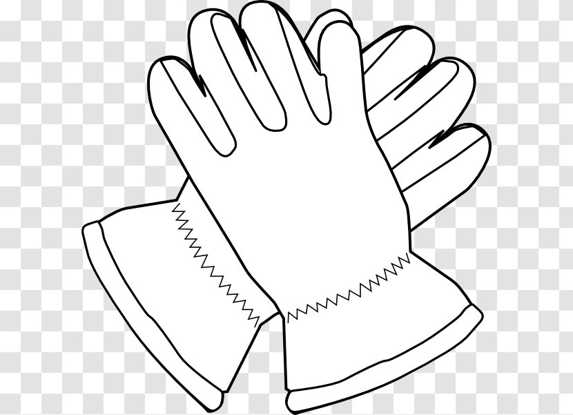 Baseball Glove Clip Art - Black - Mitten Outline Transparent PNG