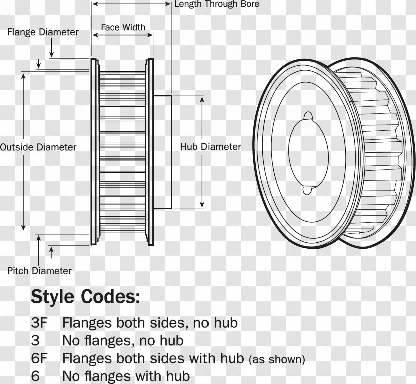 Pulley Timing Belt Flange Sheave - Auto Part Transparent PNG