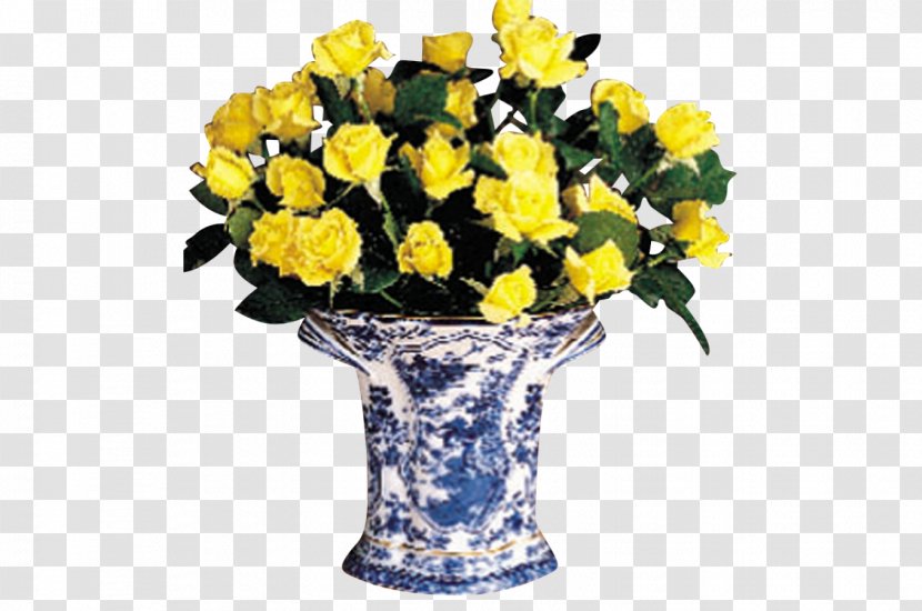 Floral Design Vase Flowerpot Mottahedeh & Company Tableware - Yellow - Blue Bough Transparent PNG